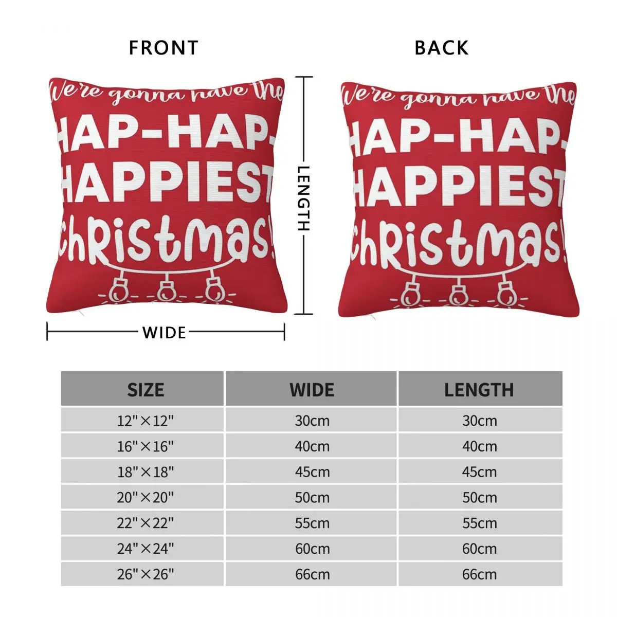 Hap Hap Happiest Christmas - Christmas Vacation Rant Square Pillowcase Pillow Case Polyester Throw Pillow cover For Home Bedroom