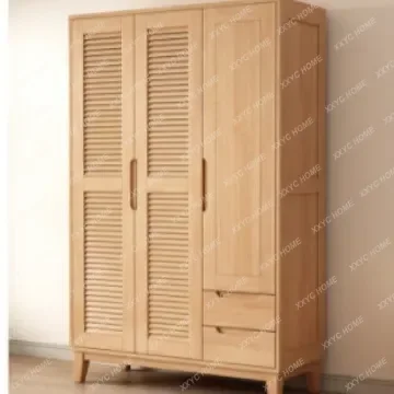 AA solid wood wardrobe log economical small wardrobe finished product