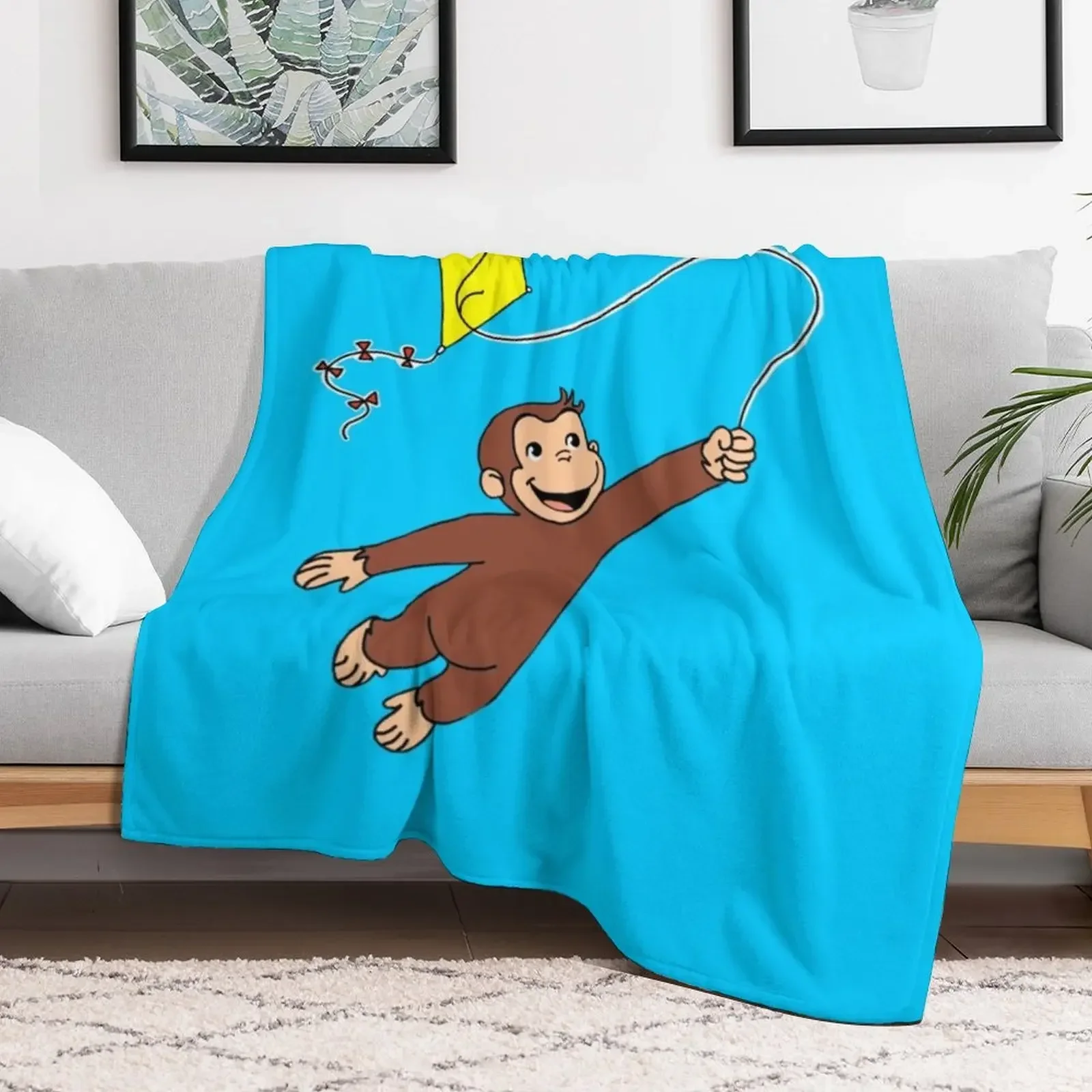 Curious George - Flying Kite Throw Blanket Sofa Warm Quilt Blankets