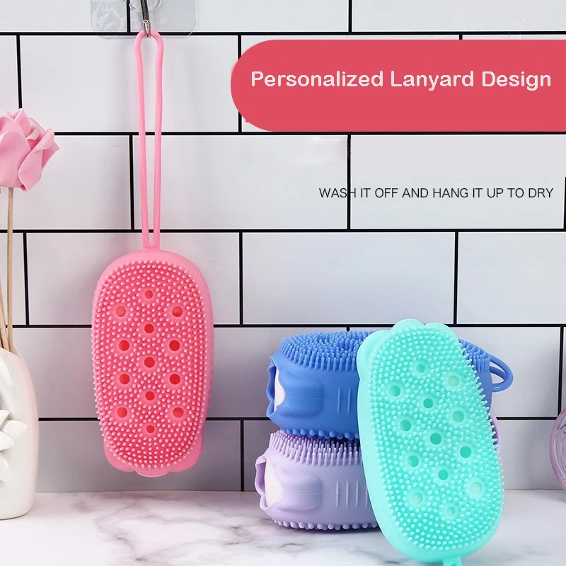 Shower Brush Cleaner Bath Brushes Body Scrubber Double-sided Use Silicone Massage Relax Bath Brushes Bathroom Spa Accessories