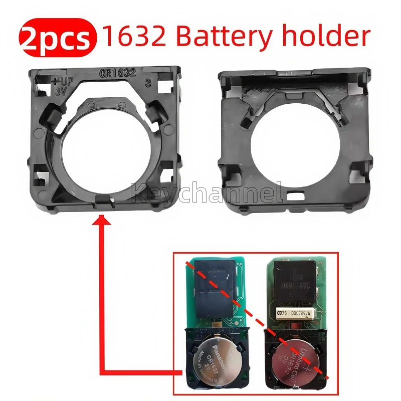 

2PCS Car Smart Key Circuit Board 1632 Battery Holder Suitable for Toyota Subaru Lexus 6920 5290 Battery Slot Battery Fixture