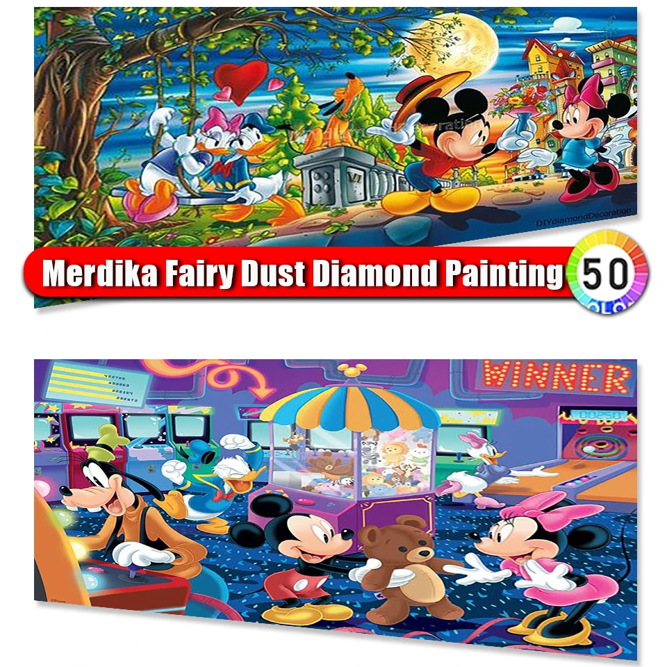 Picture Size Fairy Dust Diamond Painting Mickey Minnie Mouse Cross Stitch Diamond Mosaic New Arrival 2024 Embroidery Home Decor