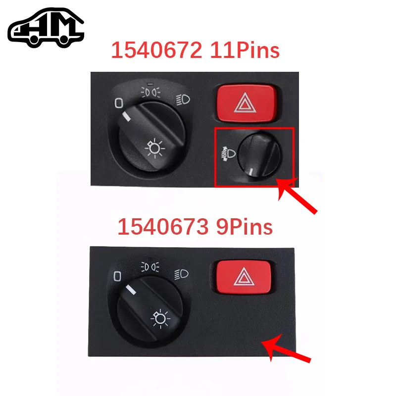 1540672 1900316 2252075 / 1540673 1900317 2252076 Headlight Head Fog Lamp Light Control Switch Button For Scania P G R T Series