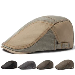 CNTANG-빈티지 빈티지 아웃도어 플랫 플랫 모자, 남성용 바이저 패션 코튼 캡, 캐주얼 플랫 모자, 조절 가능, 여름