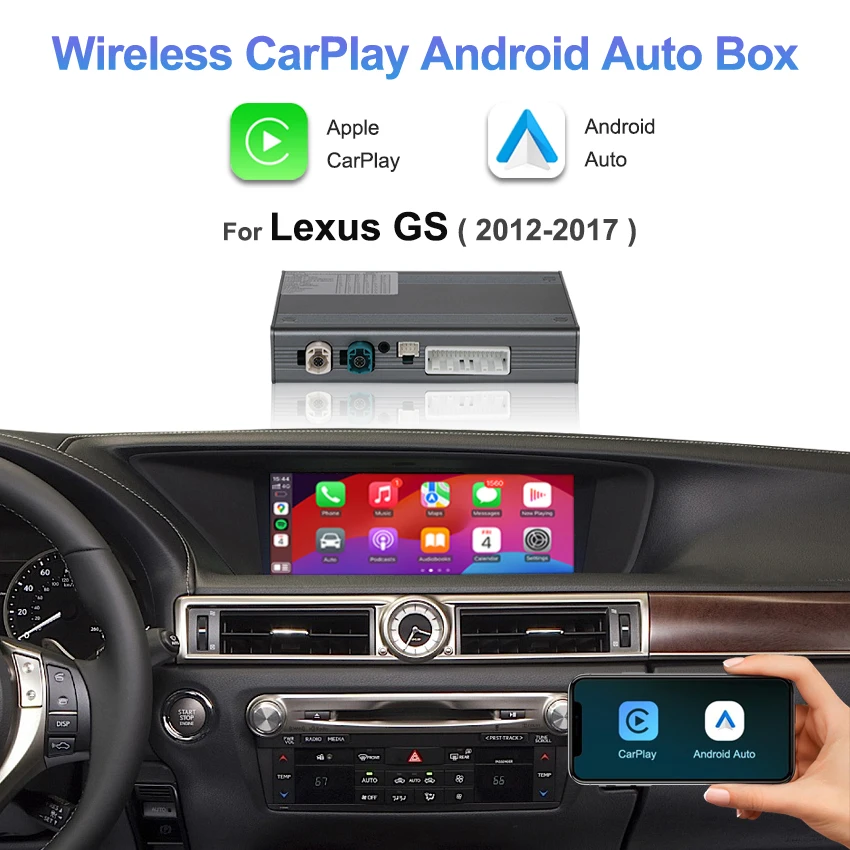 

Wireless Apple CarPlay Activation Module for Lexus GS 2012-2017 with Android Auto Navigation Mirror Link Airplay OEM Controls