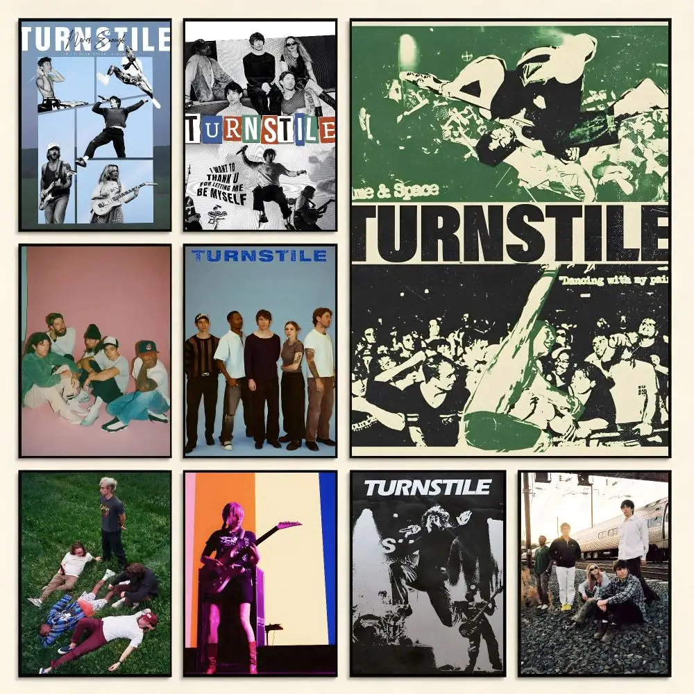 Band Rock T-Turnstile Poster Digital Solvent Print Waterproof PP Fade-Resistant Wall Art Room Decor Gift
