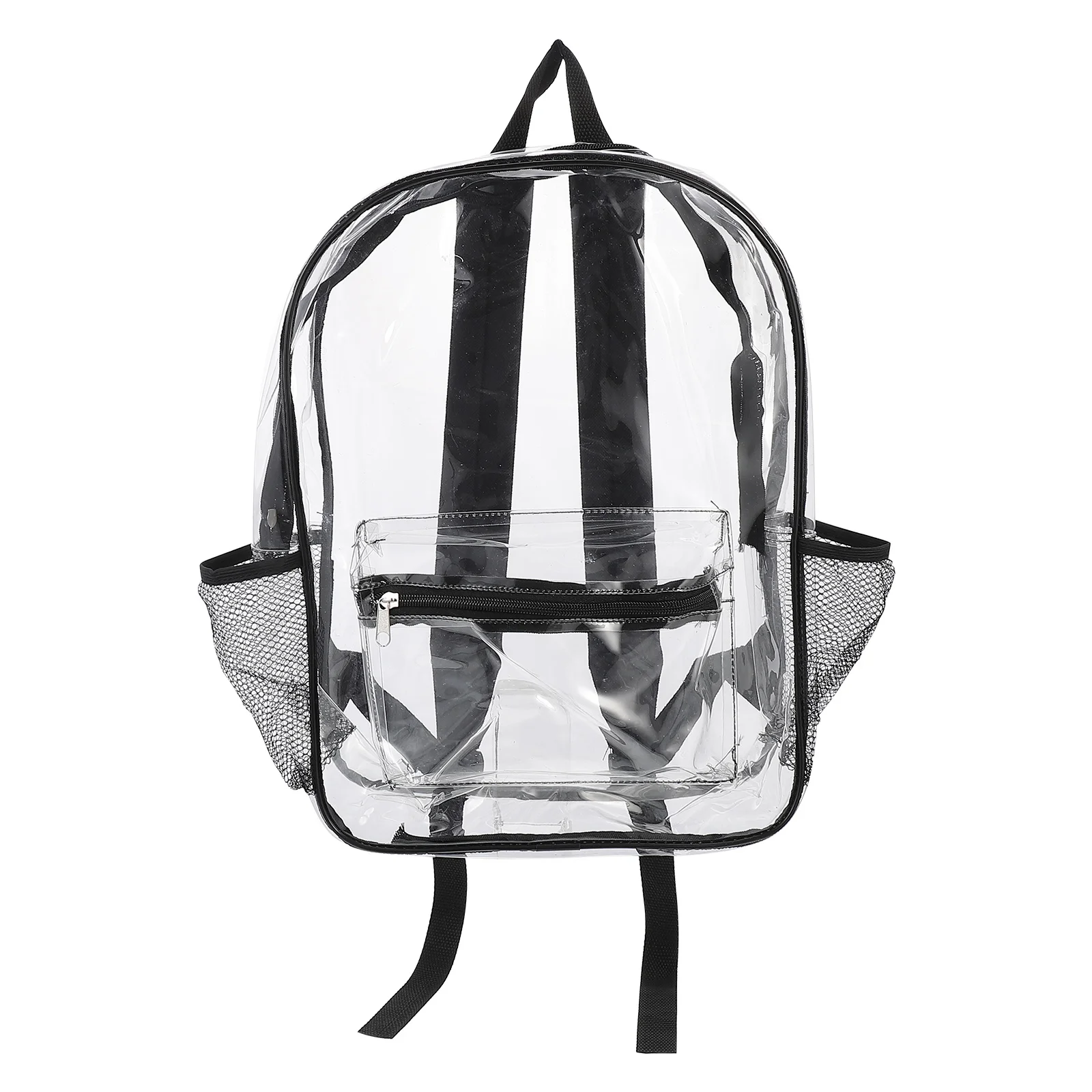 Transparent Black PVC Backpack Soft Durable Waterproof See Through School Travel Makeup Organizer Large Capacity Jelly Clear