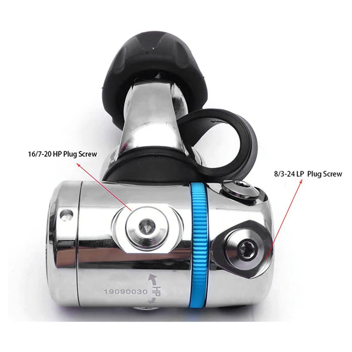 First Stage 7/16 inch Scuba Diving Regulator High Pressure Port Plug and 3/8 inch Low Pressure Port Plug