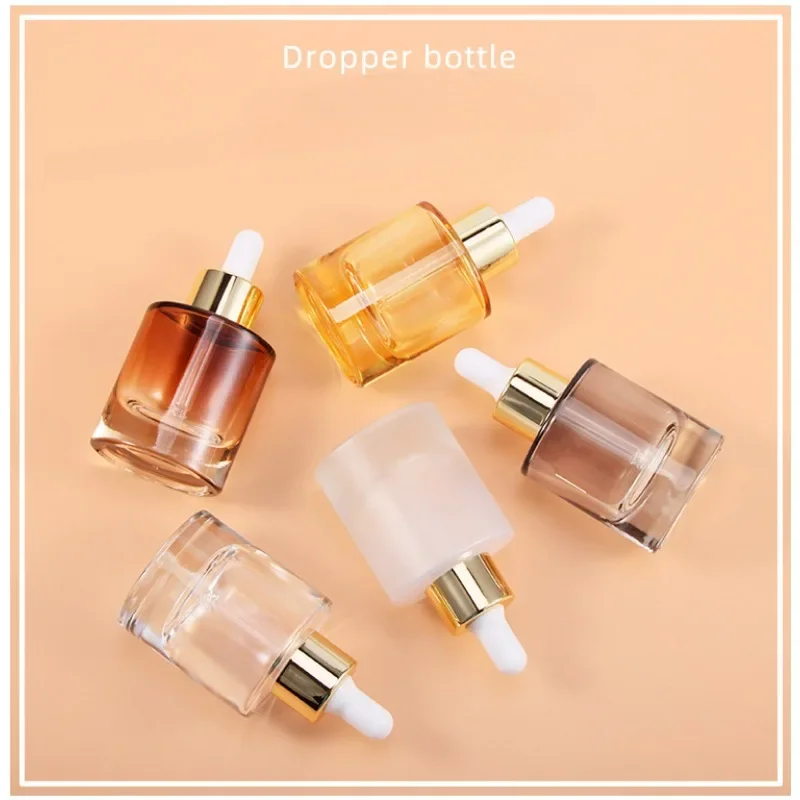 Botella De Aceite De Vidrio, Pequeña Botella Vacía De Alto Grado, 30ml, Dispensadora De Esencia, Gotero De Base Cosmética