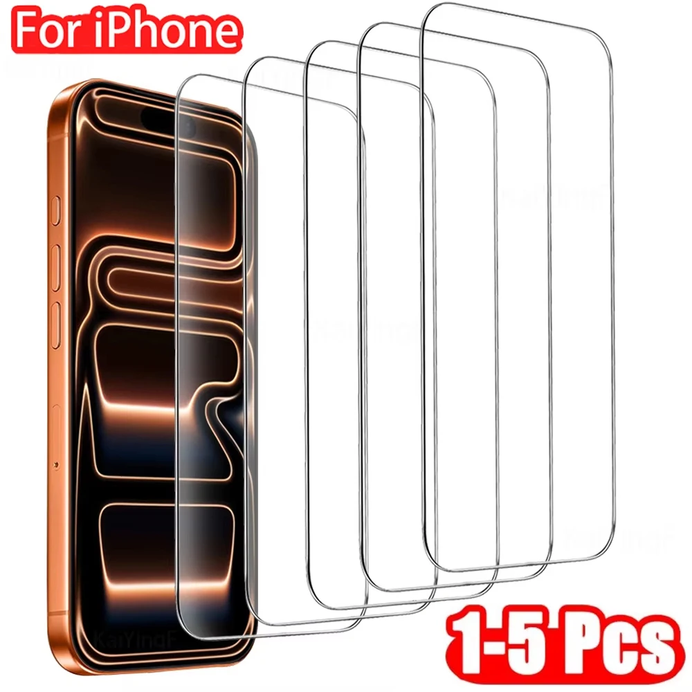 1-5 Stuks Gehard Glas voor iPhone 17 Air 16 15 14 13 12 11 Pro Max Screen Protectors voor iPhone 7 8 6 16e X XS XR Beschermende Film - afbeelding 2