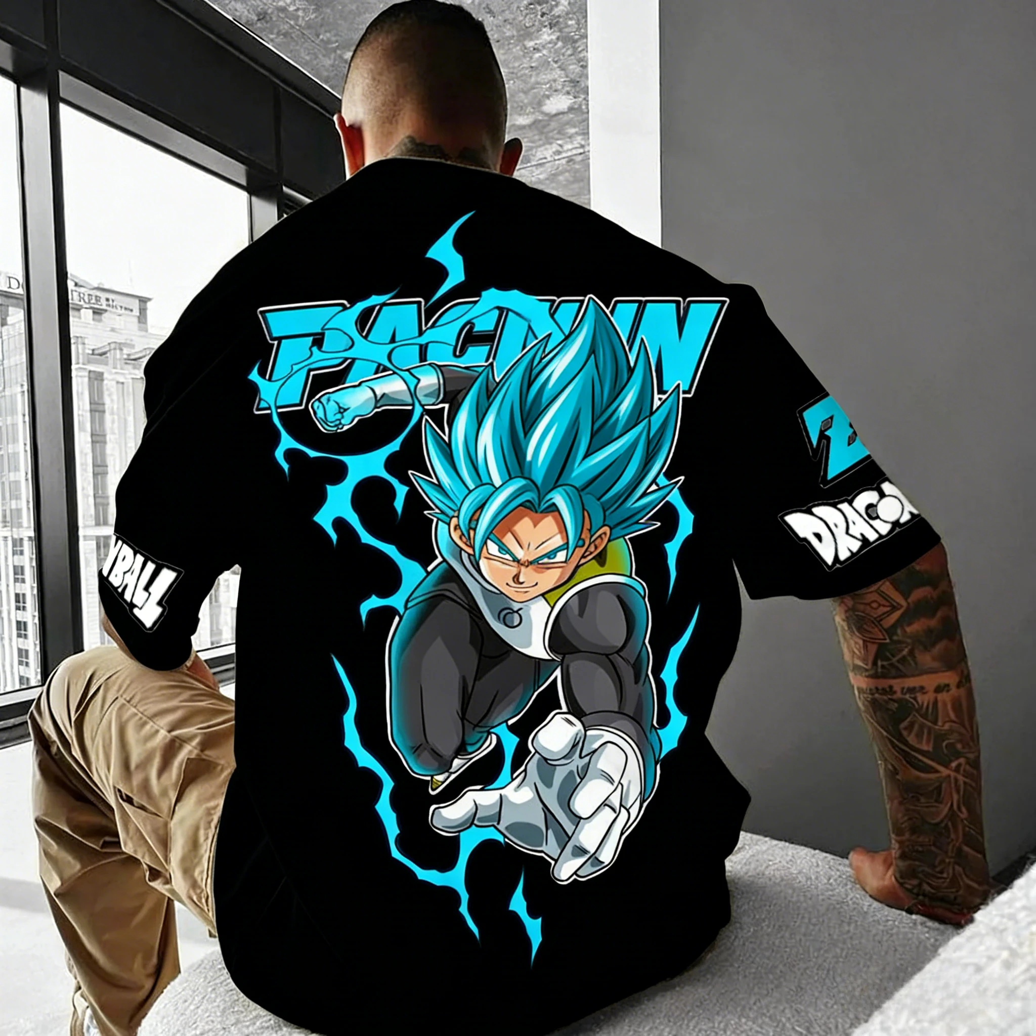 

Dragon Ball Anime Goku Round-neck Short-sleeved 2026 Summer American Men's Loose and Breathable Sports Cotton T-shirt