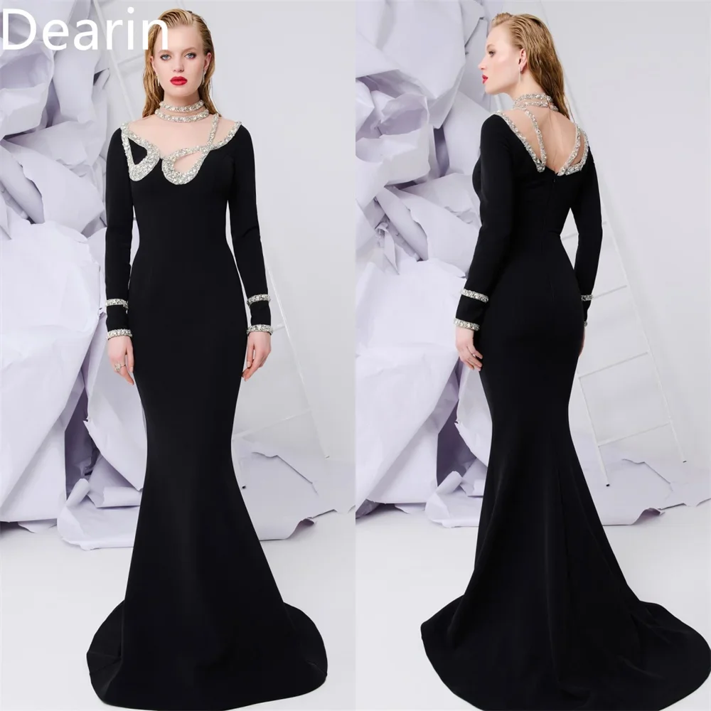 Customized Prom Dress Dearin Halter Mermaid Floor Length Skirts Sequin Beading Bespoke Occasion Dresses Formal Saudi Arabia Even