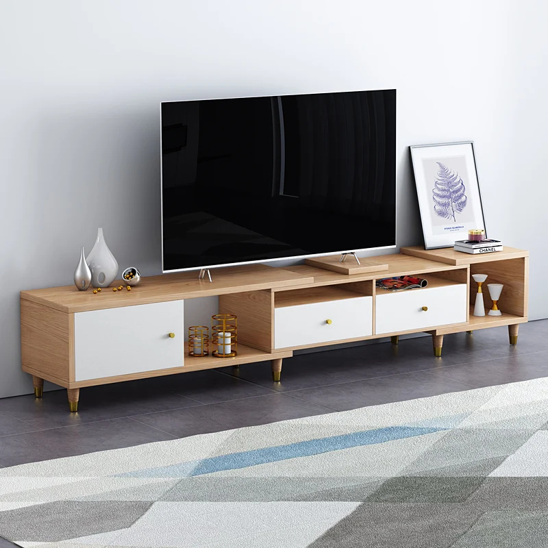 Telescopic TV Cabinet: Partitioned Storage Cabinet, Modern Minimalist Furniture For Small Living Rooms