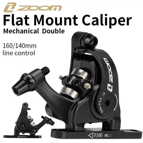 ZOOM HB700 Hydraulic Disc Brake Road Bike Brake Set Flat Mount Caliper Double Piston Bilateral Drive  140 160mm