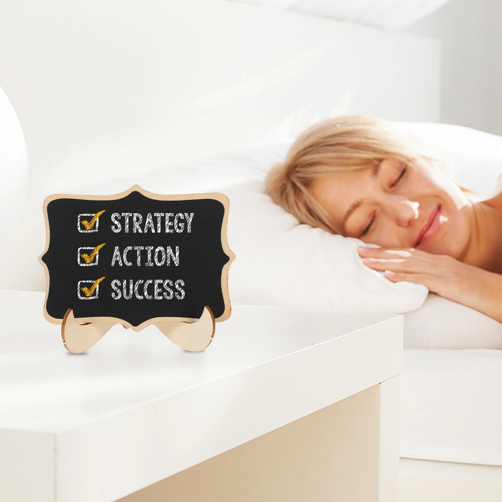 25 Pcs Chalkboard Sign Wooden Black Blackboard Tag Mini Suspending Display Memo Label