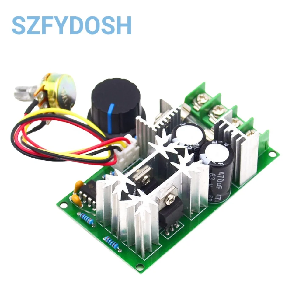 DC10-60V DC Motor Speed Regulator 12V 24V 36V 48V High Power Drive Module PWM Motor Speed Controller 20A Current Regulator