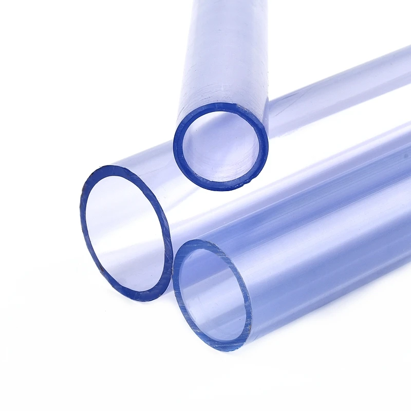 Transparent Blue Pipe for Garden Watering UPVC Frame Fittings Aquarium Fish Tank Accessories 1PC I.D 16mm~110mm 0.5m Long