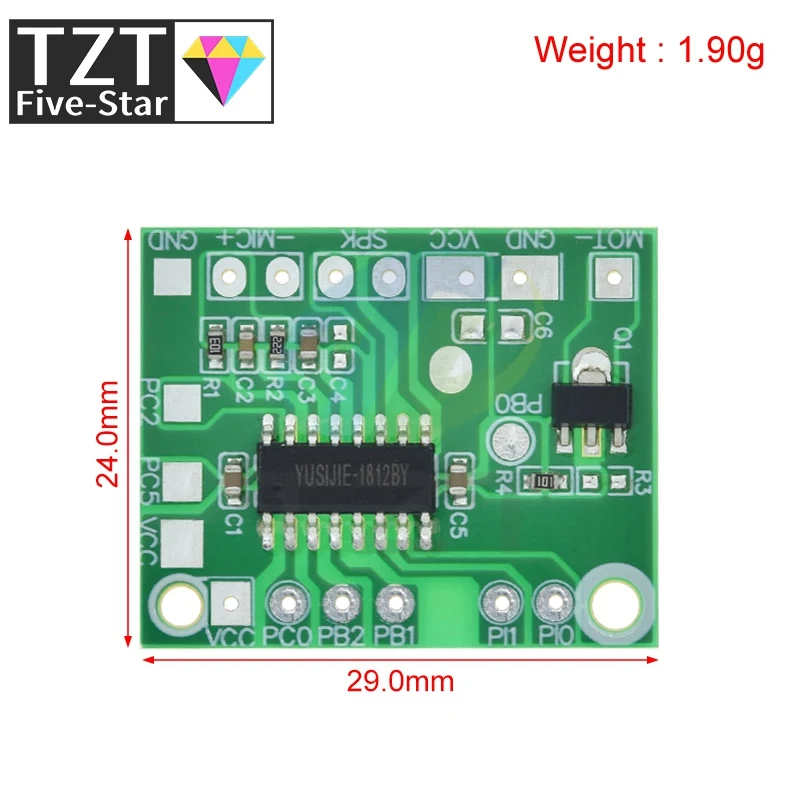 1/3 Stück DIY Sprachaufnahme-Modul mit intelligenter Wiedergabe, Sound-IC-Platine, Stimmveränderungsmodul für Spielzeug-Geschenkzubehör, DC 3V-5V – Detail 1