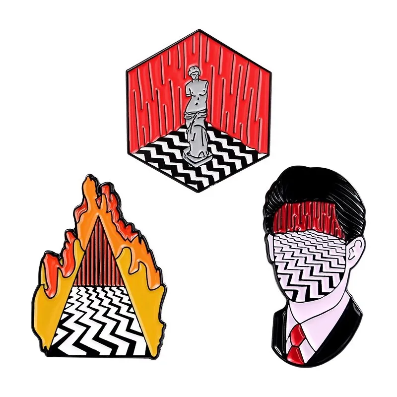 Funny TV Twin Peaks Enamel Pins Venus Badges Lapel pins Brooches Women Men Jewelry Accessories For Gifts