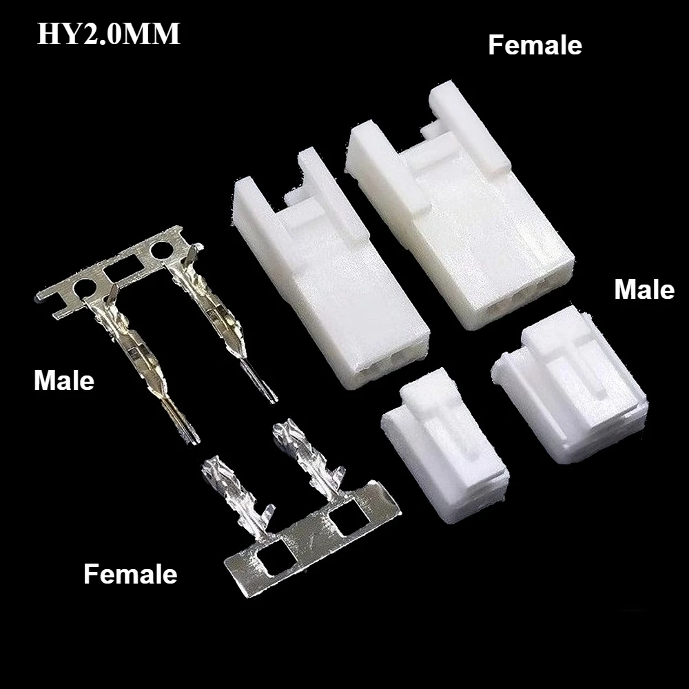 10Sets HY2.0MM 2/3/4/5/6/7/8P Male Female Aerial Mating Connector (Male Plug+ Female Housing+Terminal)