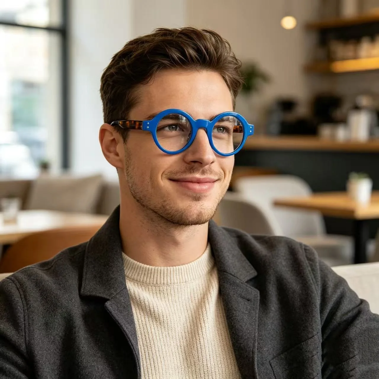 Acetate Glasses Frame Men Design Retro Round Women Eyeglasses Frame for Man Spectacles Vintage Eyewear