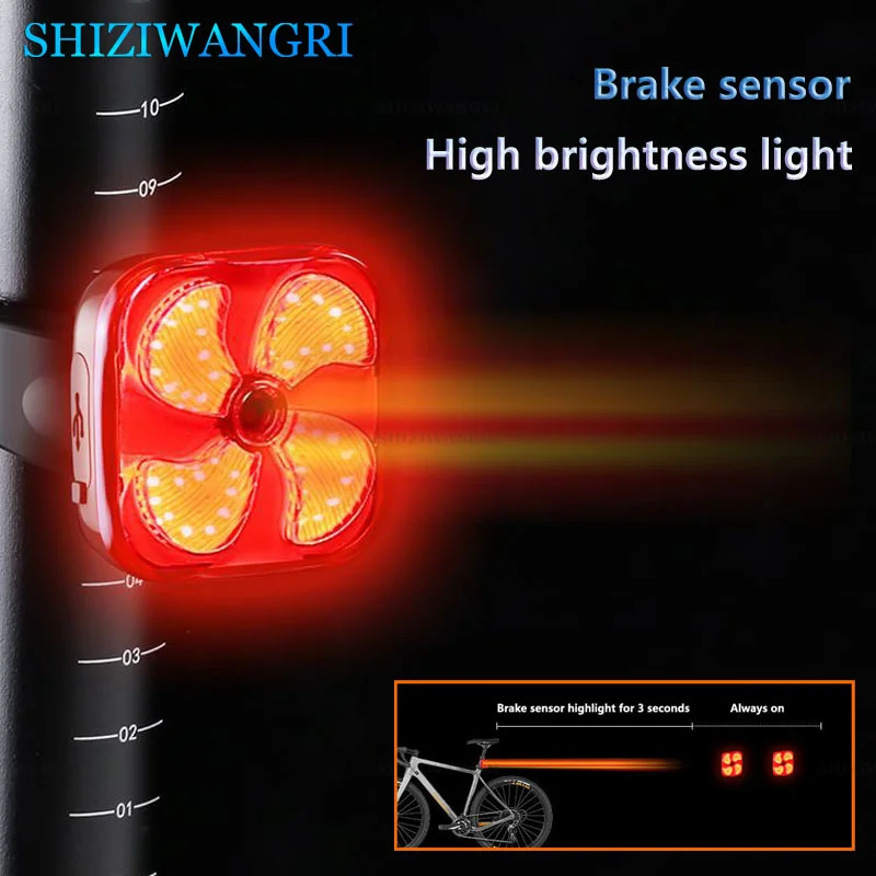 Bicycle light Smart Auto Brake Sensing Light Waterproof LED Charging Cycling Taillight Bike Rear Light Mtb Accessories