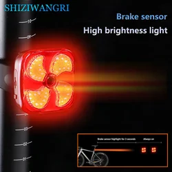 Bicycle light Smart Auto Brake Sensing Light Waterproof LED Charging Cycling Taillight Bike Rear Light Mtb Accessories