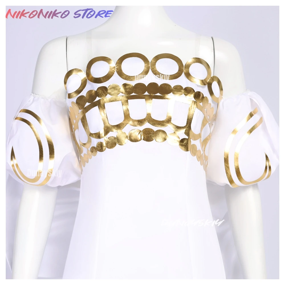 Principessa Serenity Tsukino Usagi Costume Cosplay Abito lungo bianco da donna Grande fiocco Festa di Halloween Gioco di ruolo Ragazza
