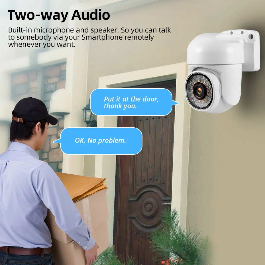KERUI Impermeabile 3MP HD Smart WiFi IP Camera Outdoor Wireless Security Home CCTV Telecamera di sorveglianza 2 pezzi
