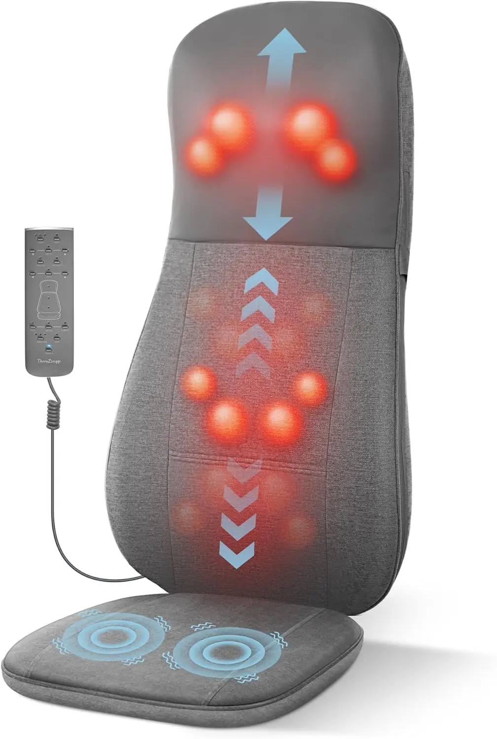 Therazzage Shiatsu Back And Neck Massager With Heat, Christmas Gifts For Women Dad, Kneading, Rolling, Vibration, Massage Seat