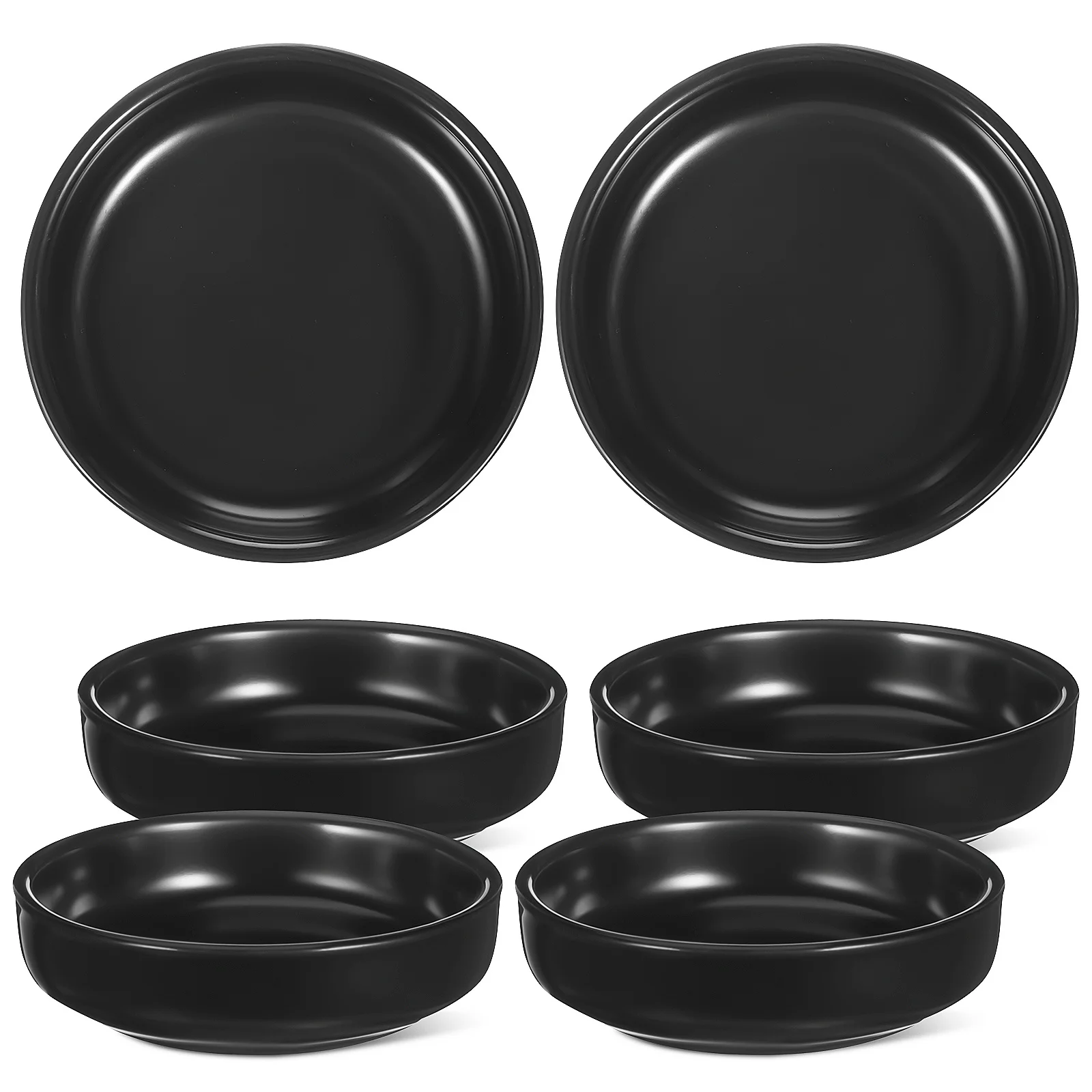 

6Pcs Japanese Ceramic Dip Plates Round Small Bowls for Sauces Appetizers Sushi Tableware Cute Ceramic Plates