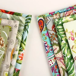 Canvas Fabric By The Meter for Tablecloth Sofa Covers Diy Sewing Floral Printed Cloth Flowers Green Red Textile Winter Thickened