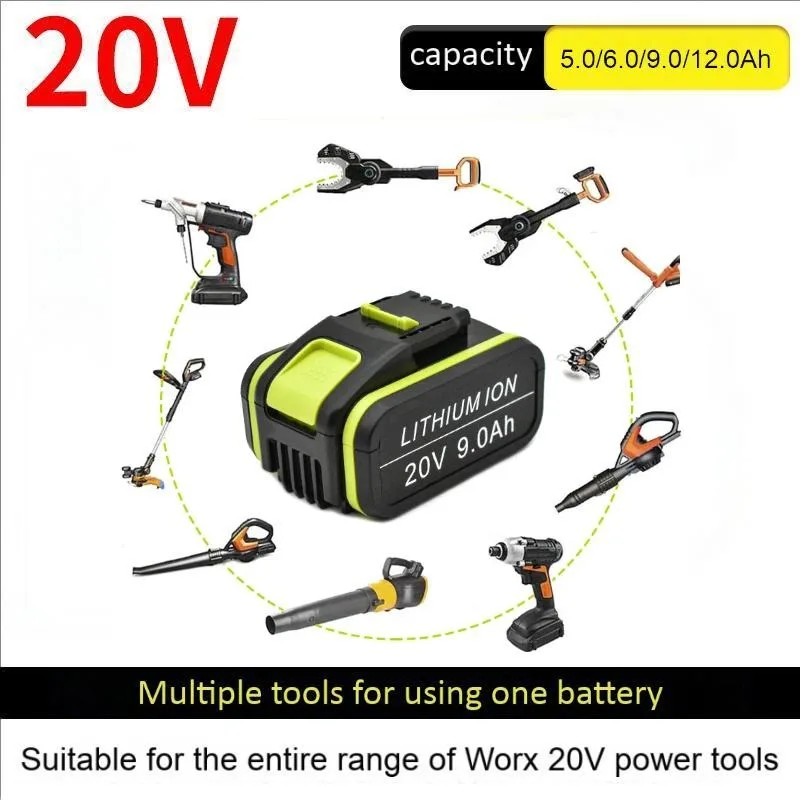 A 20V battery can be used on all 20V For Worx tools such as your lawn mower, electric drill, hair dryer, chain saw, etc.