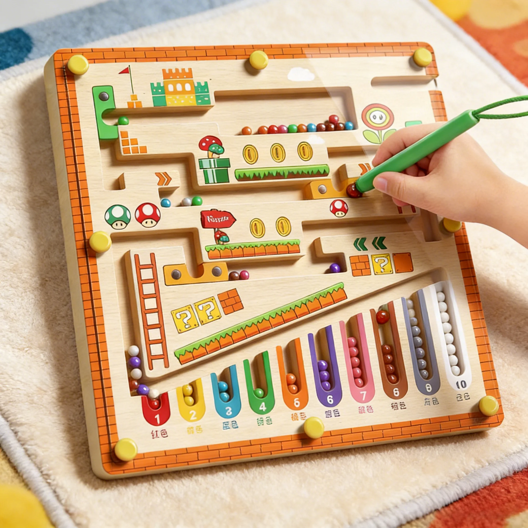 Giocattolo labirinto magnetico STEM: gioco di abbinamento e conteggio dei colori, allenamento per il pensiero logico, gioco da tavolo educativo per ragazzi e ragazze