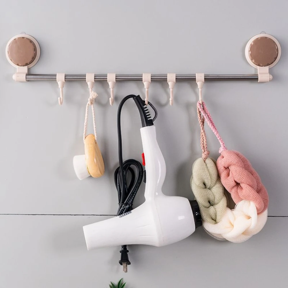 Wall Mounted Rail Utensil Rack,Multifunctional Utensil Hooks with Removable and Detachable Hooks for Kitchen, Bathroom, Bedroom