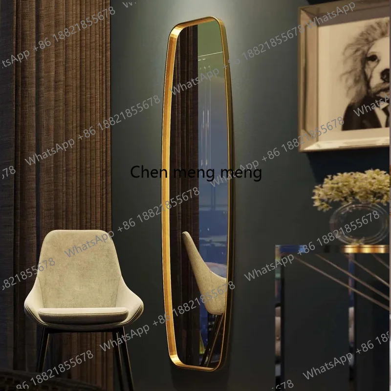 

Retro home entrance, living room background wall, light luxury decoration, full-body mirror