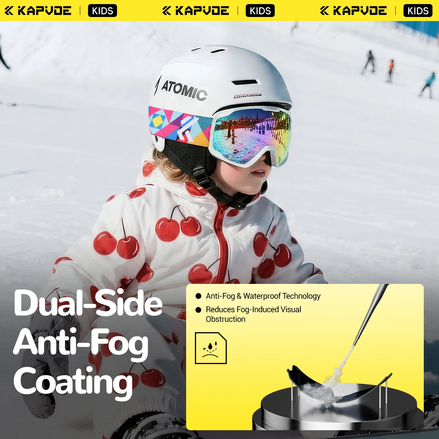 KAPVOE nuevo invierno al aire libre niños moto de nieve Snowboard UV400 gafas de esquí niños gafas de esquí antiniebla máscara protectora deportiva