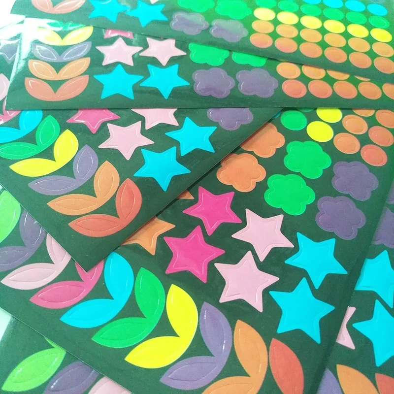 5 blätter/Set Runde Blume Stern Aufkleber Scrapbooking Papier Selbst Klebe Aufkleber Schreibwaren