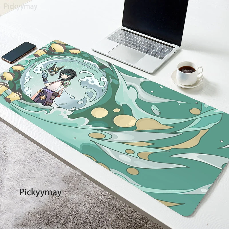 Genshin Impact duża podkładka pod mysz 100x50cm duża podkładka pod mysz komputerowa podkładka pod mysz gamingową Anime podkładka pod klawiaturę Gamer podkładki pod mysz biurko maty