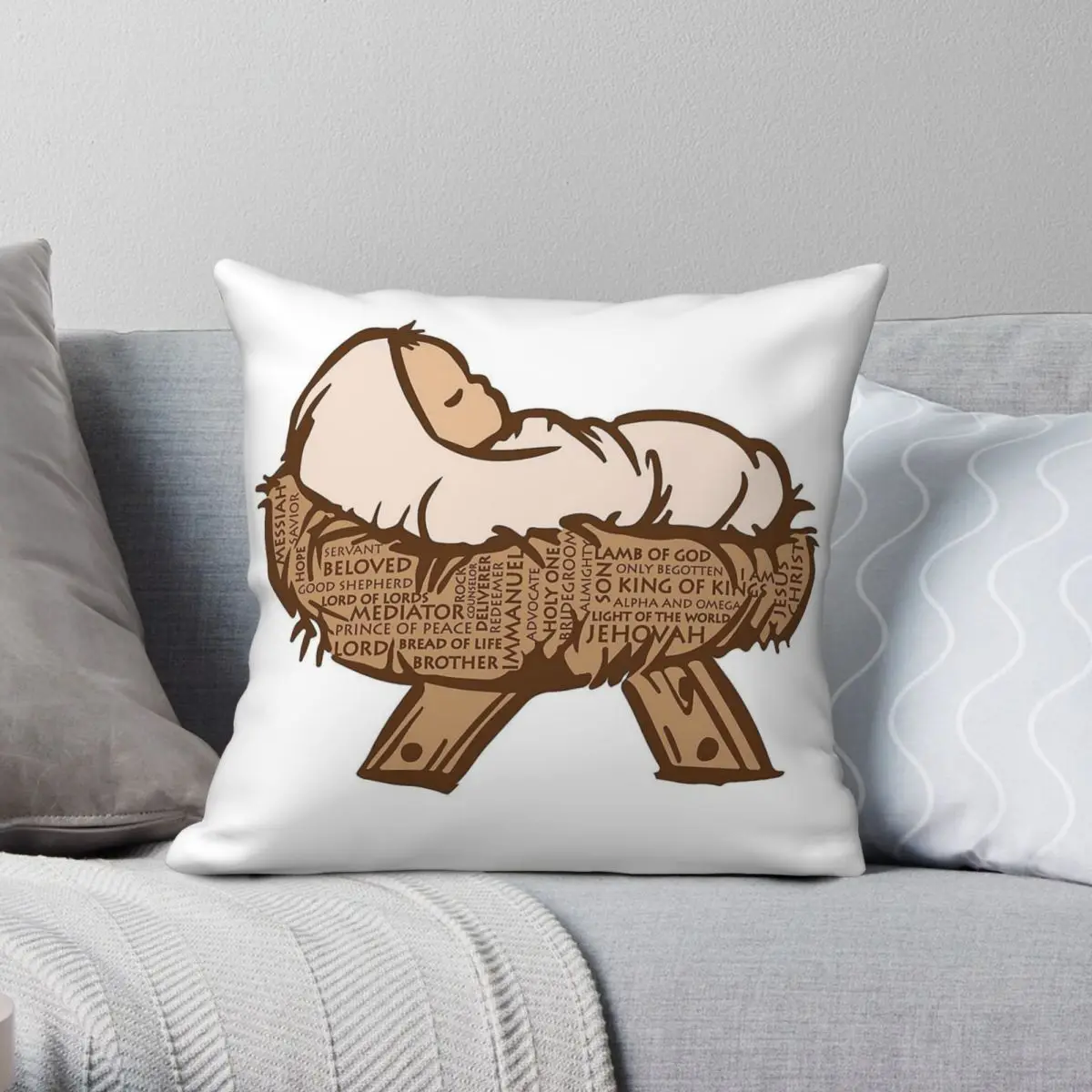 Jesus Prince Of Peace Square Pillowcase Polyester Linen Velvet Printed Zip Decorative Bed Cushion Cover