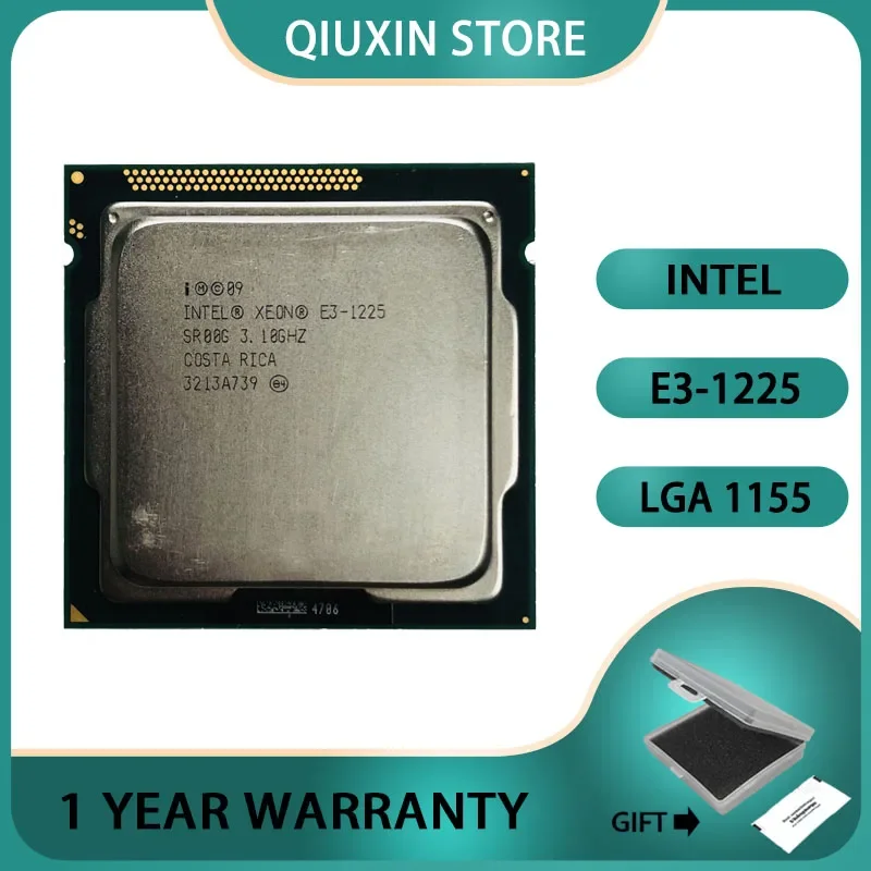 Intel Xeon E3-1225, E3 1225, CPU LGA 1155, CPU LGA 4, Processador 6, 95 W, 3,1 GHz
