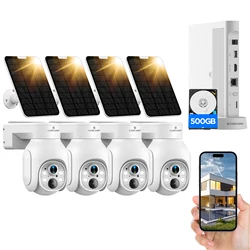 10CH NVR 4MP Wireless CCTV Security Camera System Outdoor Solar Battery Powered Wifi IP Camera PTZ Video Surveillance Protection