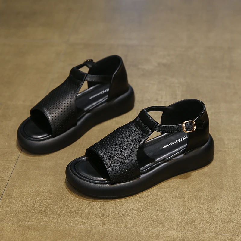 

Women's Platform Sandals 2025 New Summer Style, Outdoor Wear, Versatile with Skirts, Open-Toe, Soft-Soled, Beach Roman Sandals