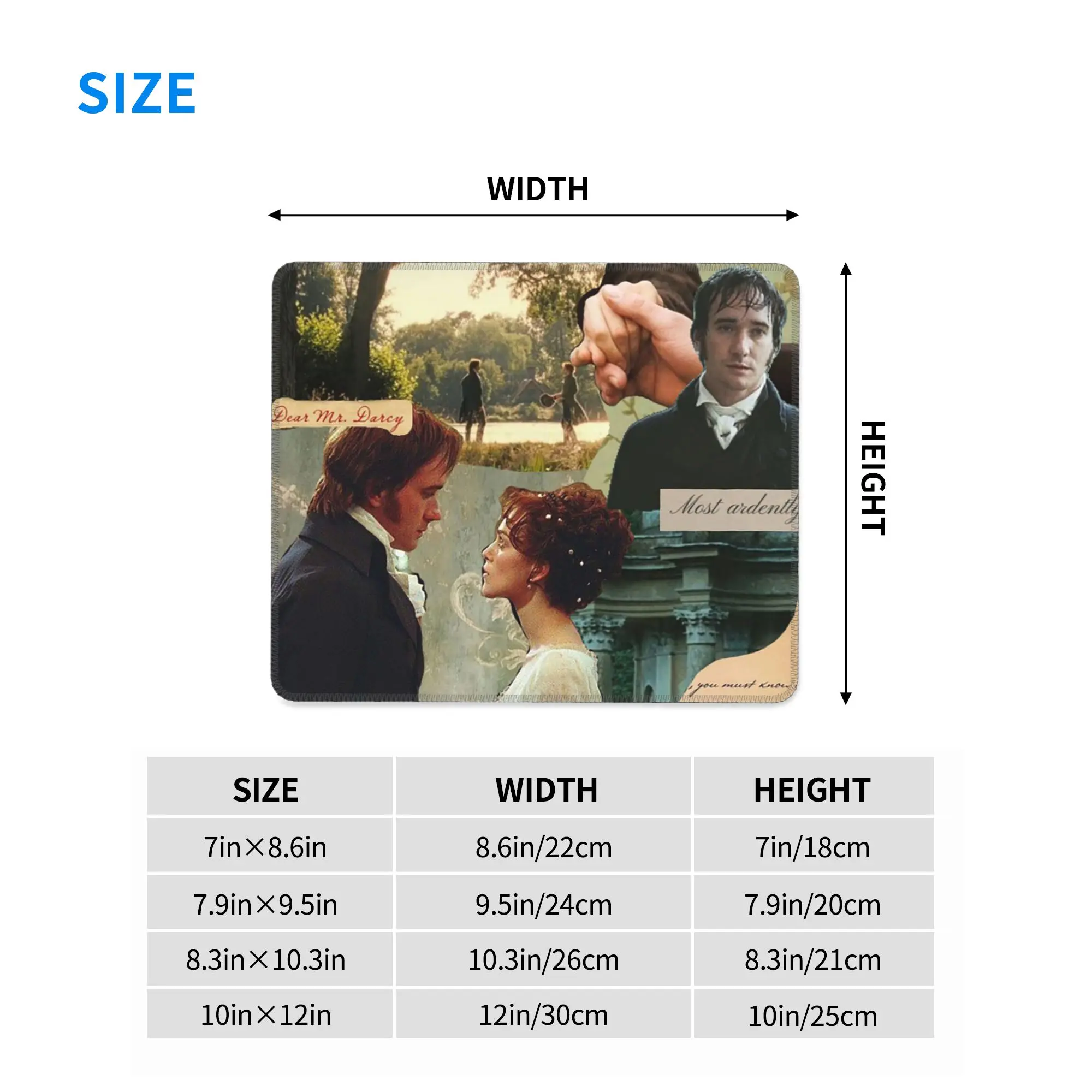 90s Fitzwilliam Darcy Pride And Prejudice Mouse Pad Computer Keyboard Mouse Mat Gaming PC Laptop Desk Mat Accessories Table Mats