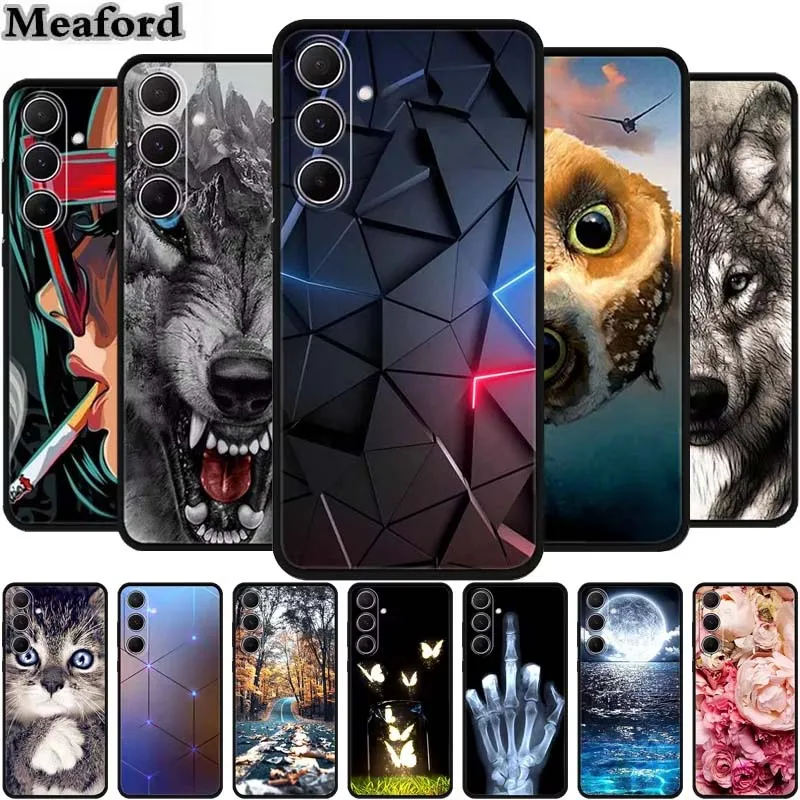 For Samsung Galaxy A54 A34 A24 Animals Soft Silicone TPU Cover Phone Cases For Samsung A34 5G A24 4G Wolf Protector Cool funda