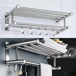 Stainless Steel Bath Towel Rack Perforation-free Hotel Hotel Bathroom Rack Towel Rack Towel Bar Bathroom Shelves