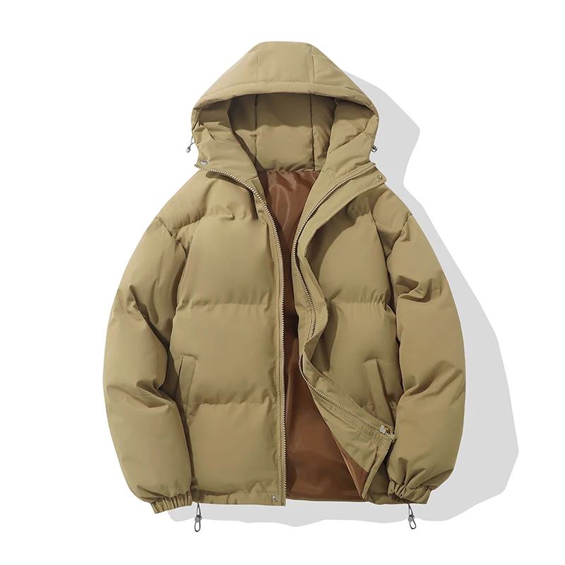 Autumn And Winter Warm Fashion Puffer Jacket Women High Neck Hooded Zipper Design Cotton-Padded Coat