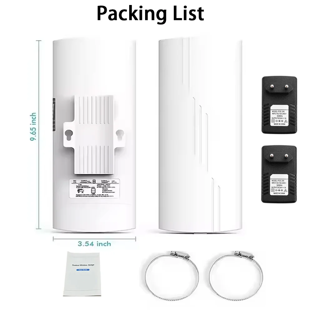 Huitenda-enrutador repetidor extensor WiFi de doble banda, puente inalámbrico de 5GHz, largo alcance de 5km para refuerzo de cobertura de red, punto a punto