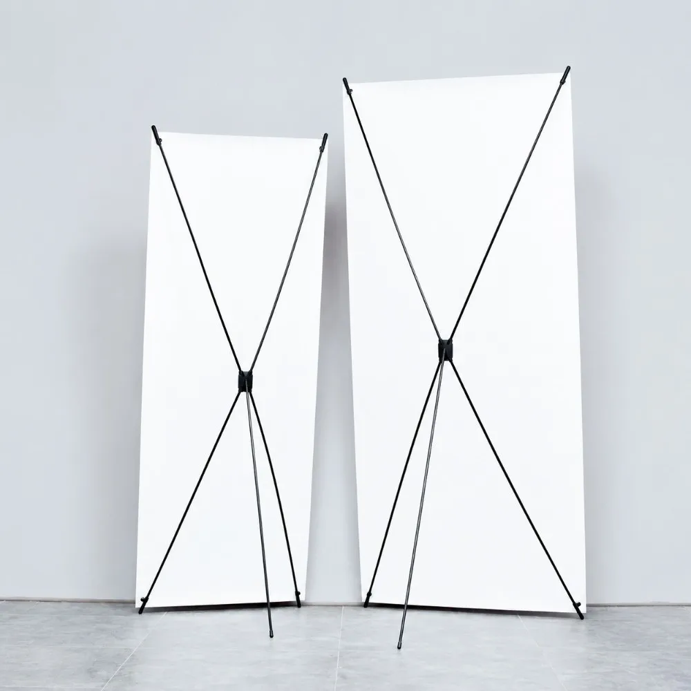 Portable 180×80cm X Banner Stand Lightweight Tool-Free Poster Display Stand Foldable Roll-Up Stable X Stand Trade Show