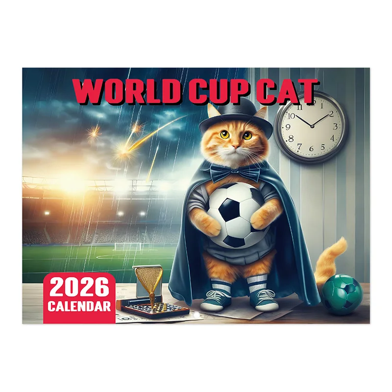 

Настенный календарь с котами на 2026 год — планировщик на 12 месяцев с иллюстрациями кошек, художественный рукопис, вдохновленный дизайн, подвесной декор для офиса